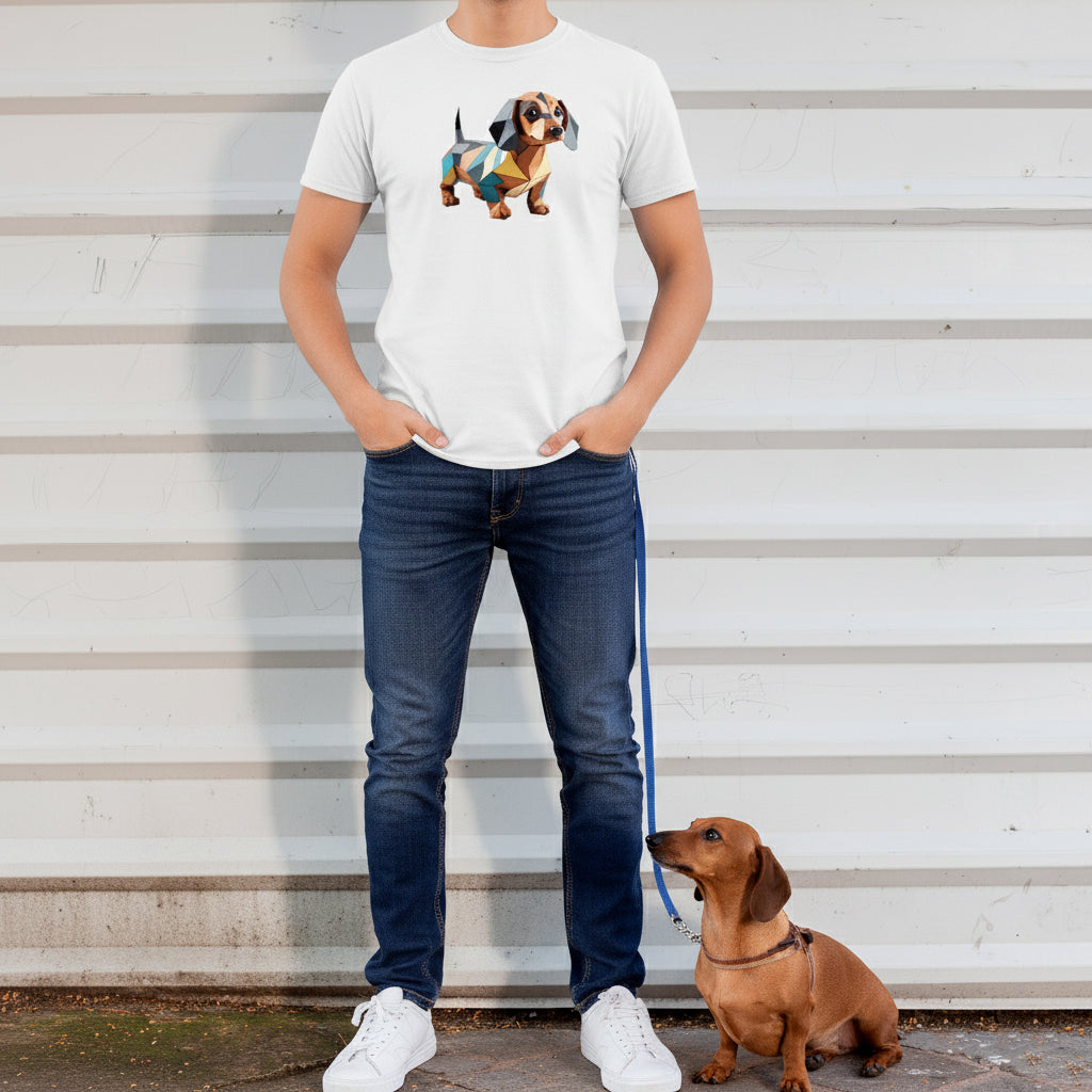 3D DACHSHUND WHITE TEE