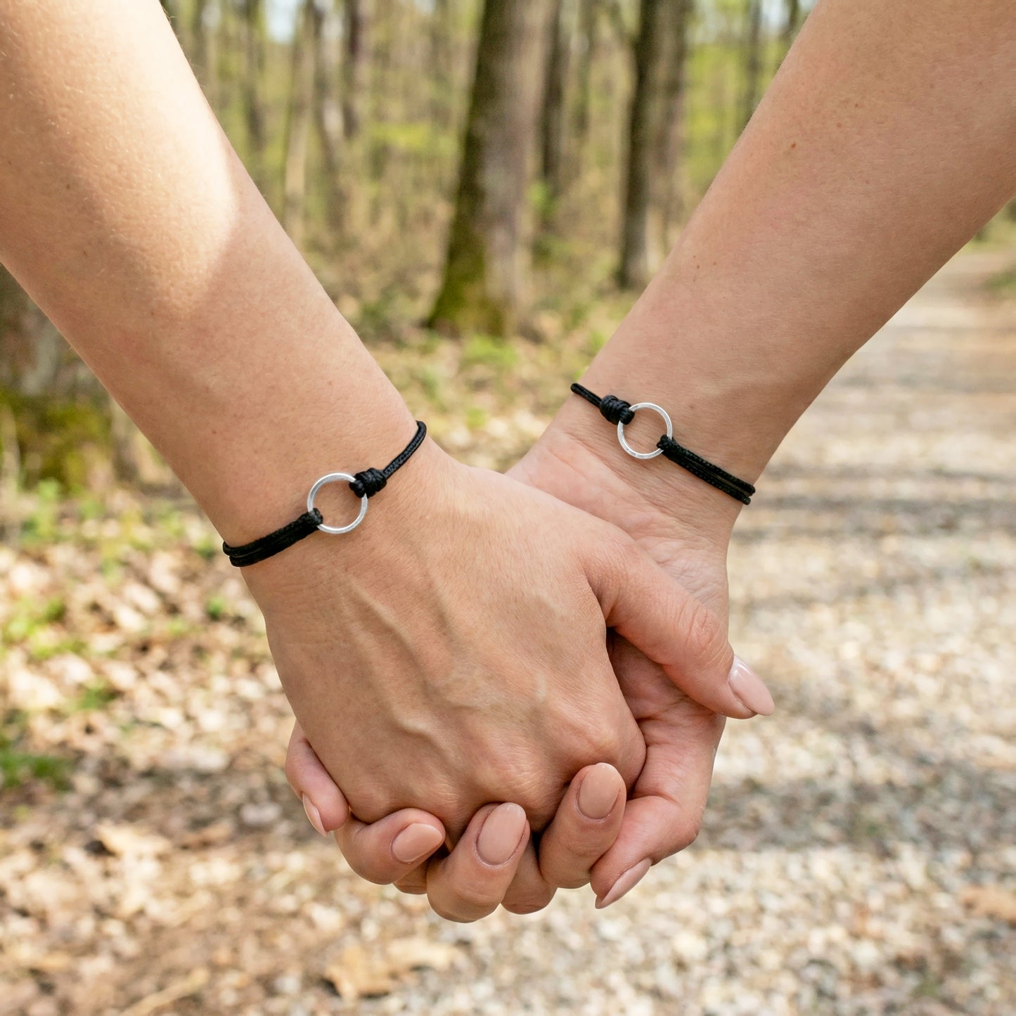 LOVERS BLACK, SET PULSERAS CON ARO SIMBOLO DE ETERNIDAD