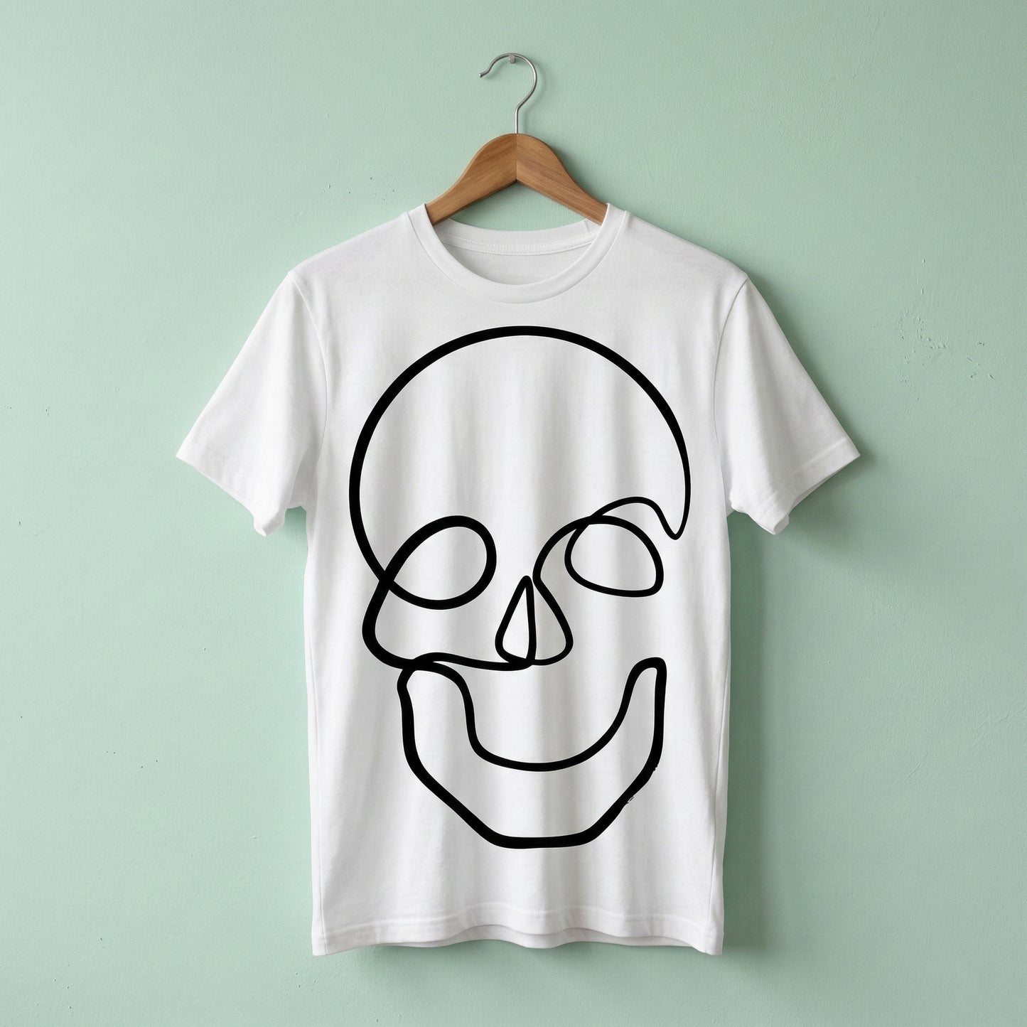 ONE LINE SKULL TEE PLAYERA BLANCA CON DISEÑO CALAVERA