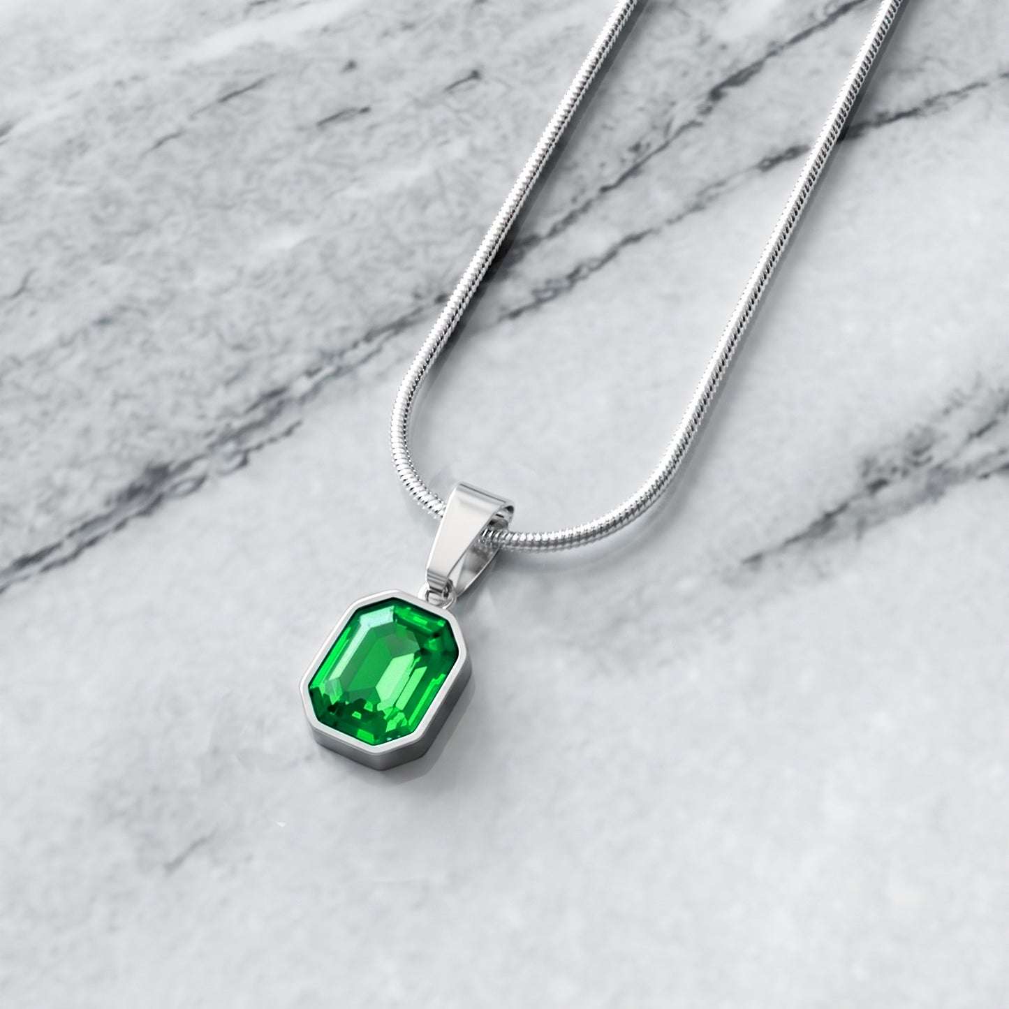 SQUARE STEEL GREEN CRYSTAL