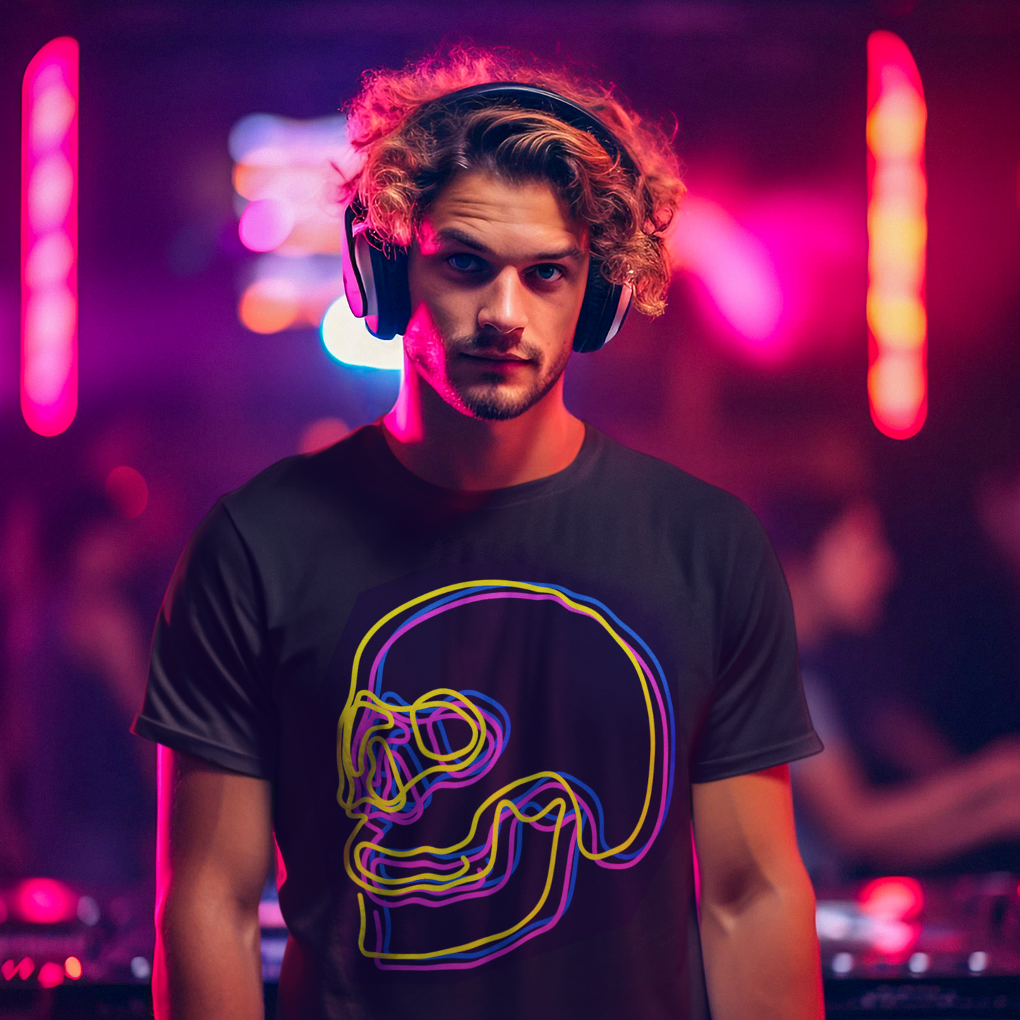 LINE SKULL WHITE TEE