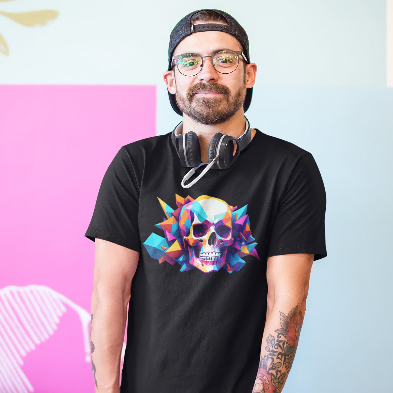 WIRE SKULL BLACK TEE