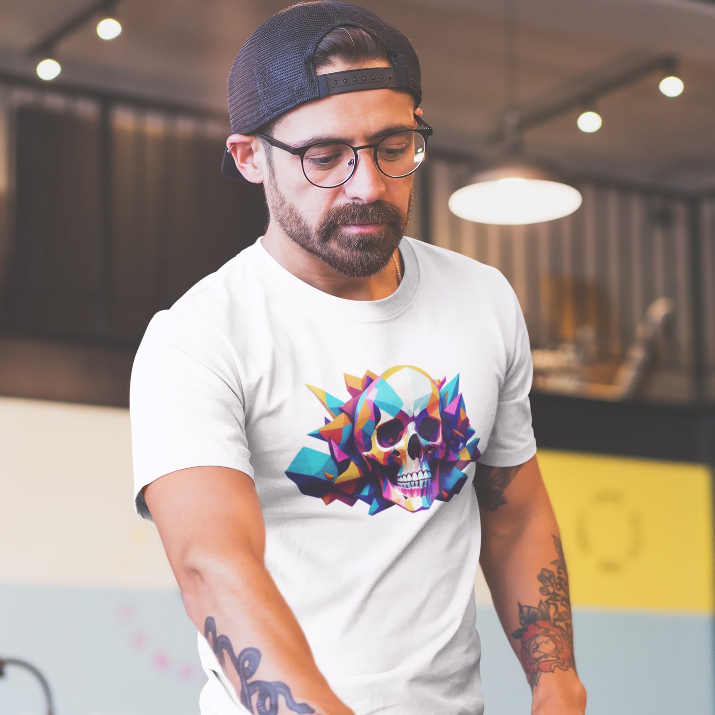 WIRE SKULL BLACK TEE