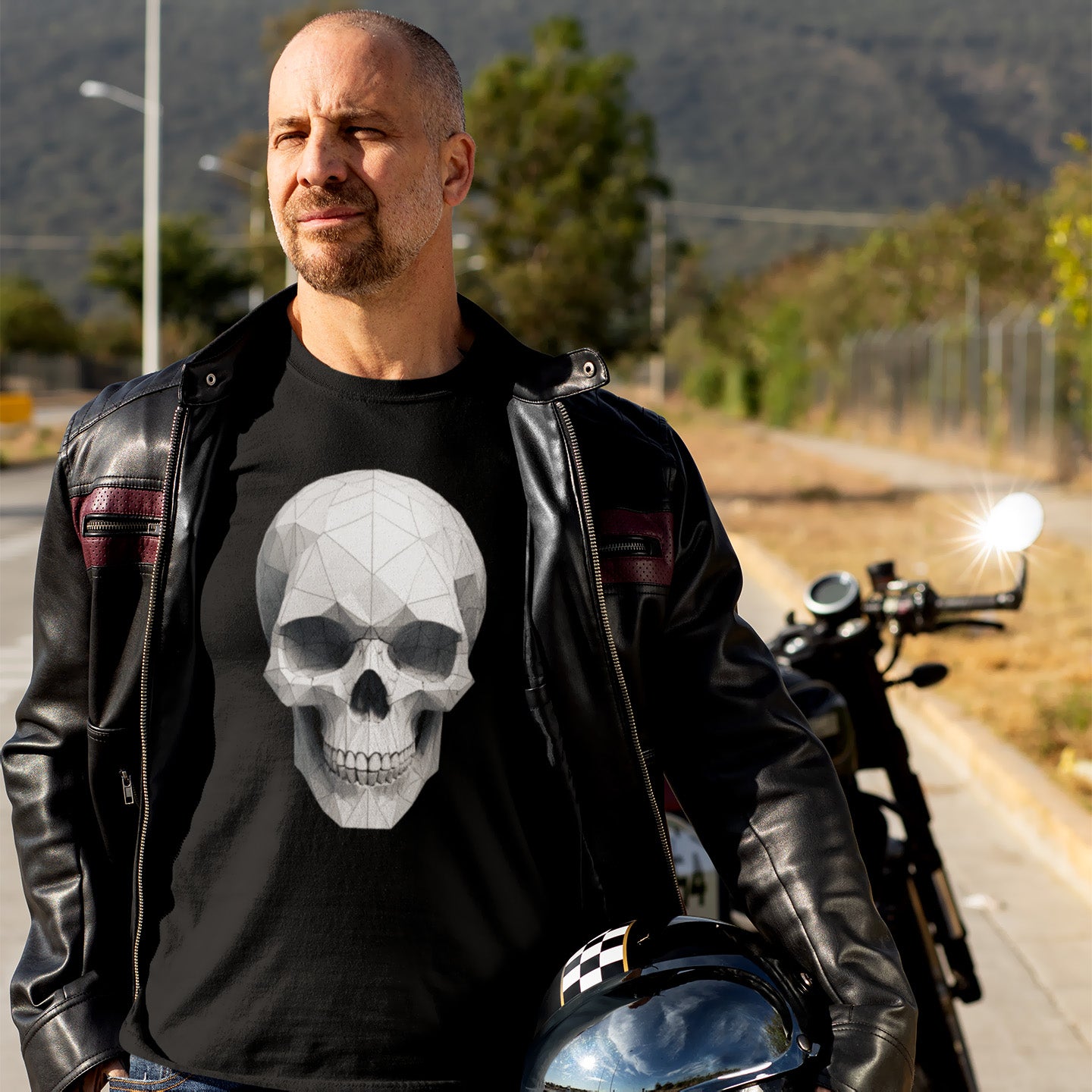 WIRE SKULL BLACK TEE