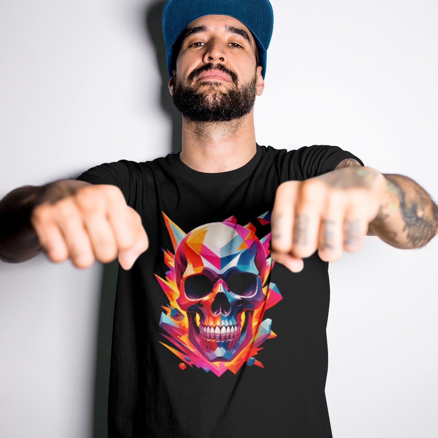 WIRE SKULL BLACK TEE