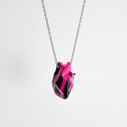 PINK DARK HEART NECKLACE