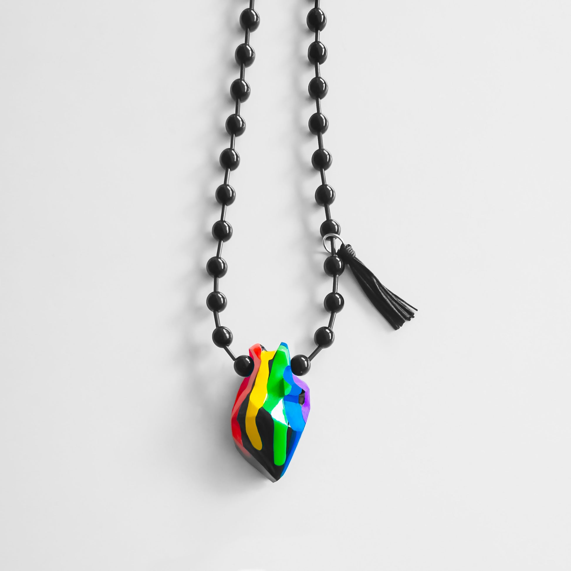 DARK RAINBOW HEART STONE