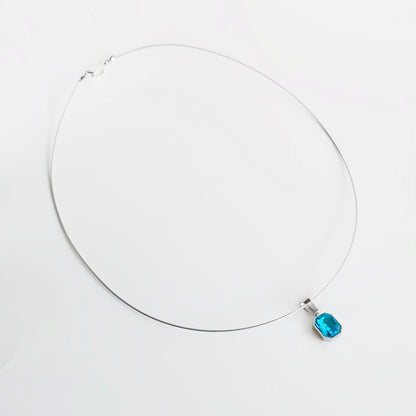 SQUARE STEEL BLUE CRYSTAL