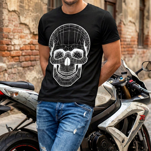BIG ABSTRACT SKULL PLAYERA NEGRA CON DISEÑO CALAVERA