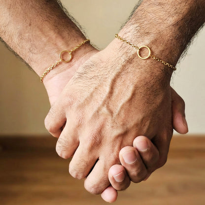 GOLDEN LOVERS, SET PULSERAS CON ARO SIMBOLO DE ETERNIDAD