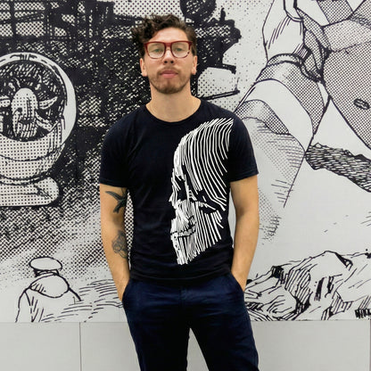 BIG LINES SKULL BLACK TEE