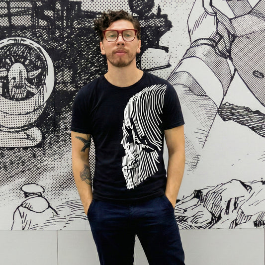 BIG LINES SKULL BLACK TEE