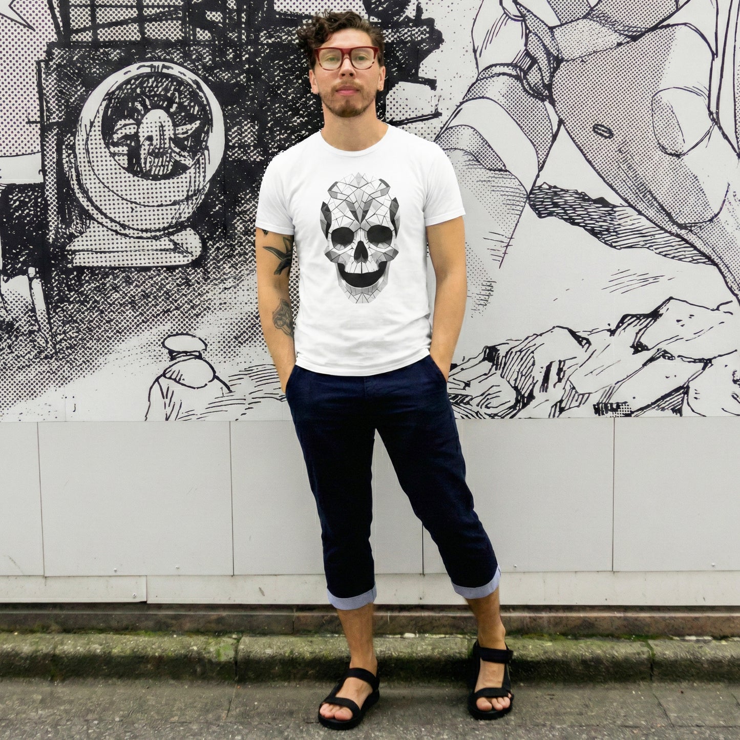 WIRE SKULL BLACK TEE