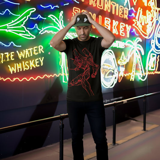 EVA 02 RED BLACK TEE