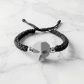 SKULL BLACK, PULSERA CALAVERA CORDON TRENZADO