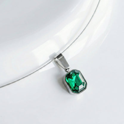 SQUARE STEEL GREEN CRYSTAL