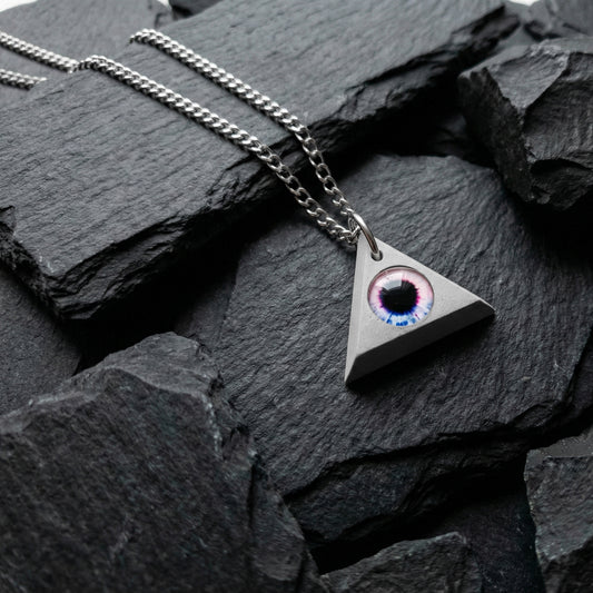 TURK V COLLAR CON TRIANGULO CONCRETO, OJO DE COLORES