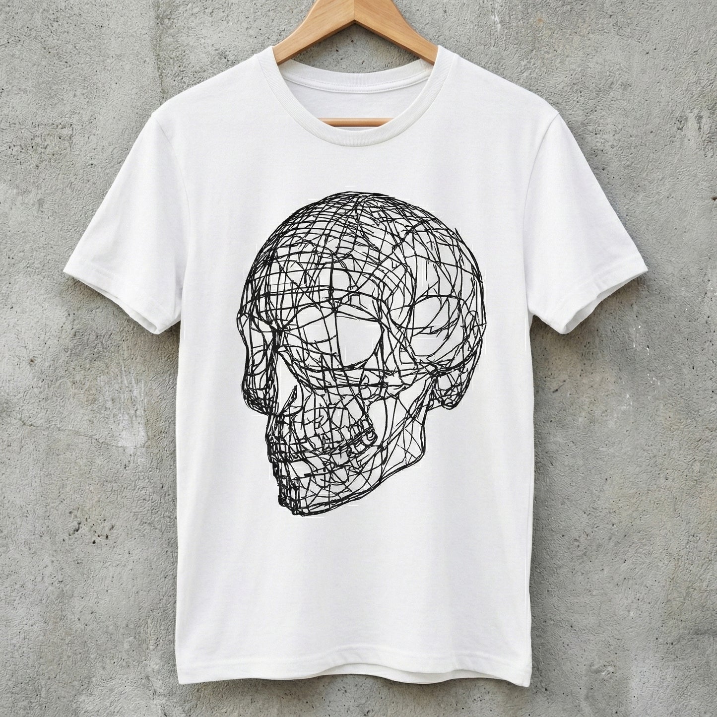 SKULL GRID WHITE TEE