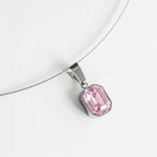 SQUARE STEEL PINK CRYSTAL