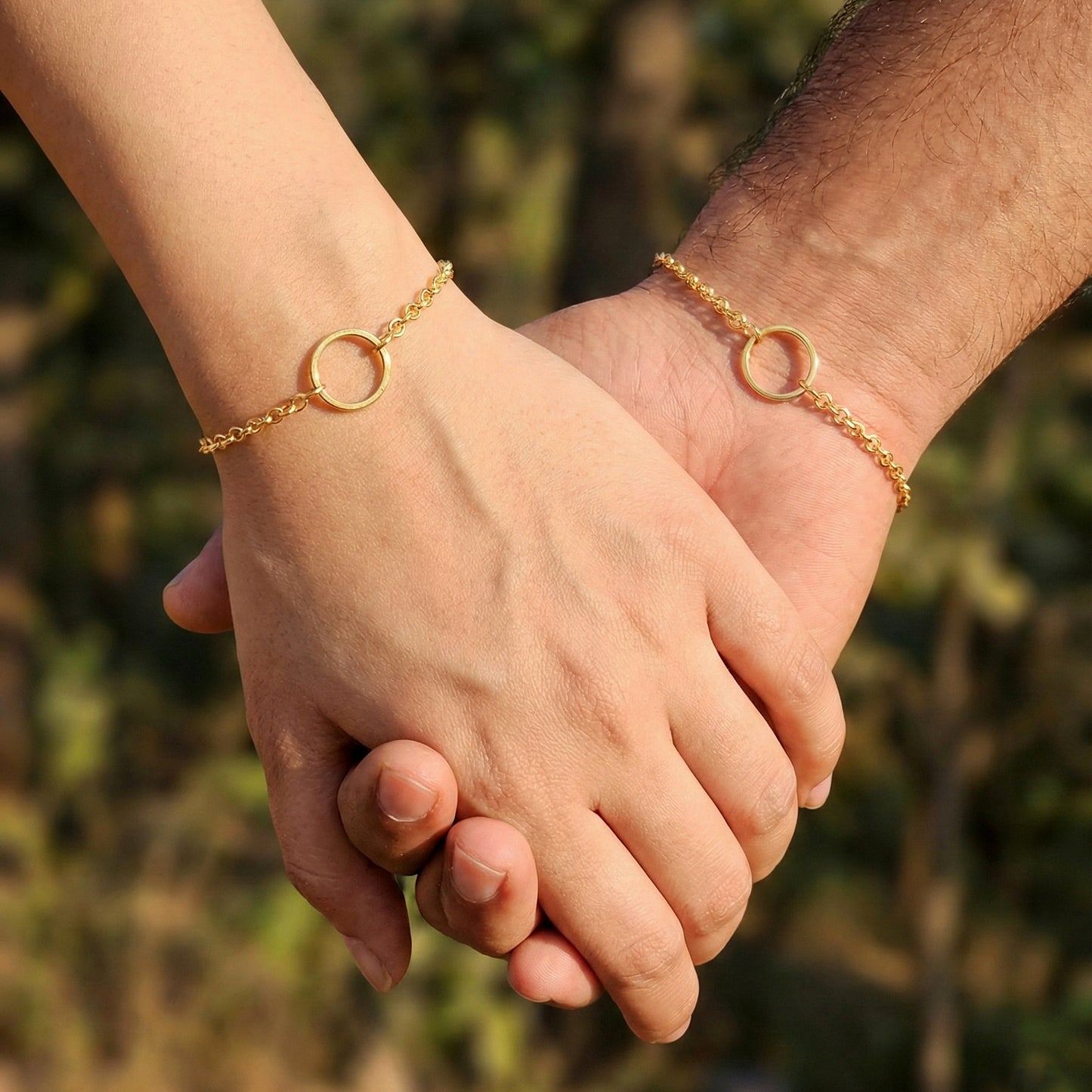 GOLDEN LOVERS, SET PULSERAS CON ARO SIMBOLO DE ETERNIDAD