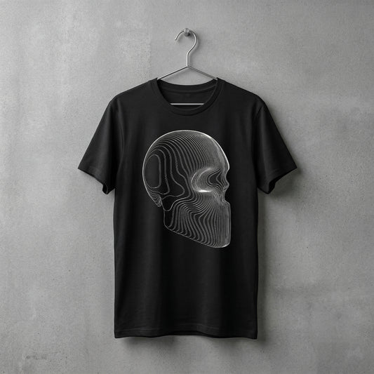 SLICED SKULL BLACK TEE