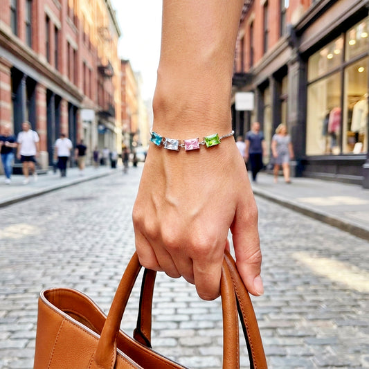 PULSERA 4 CRISTALES DE COLORES