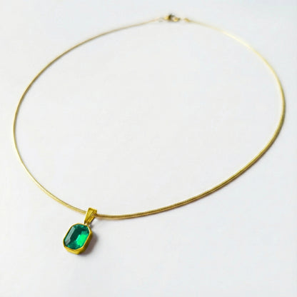 SQUARE GOLDEN GREEN CRYSTAL