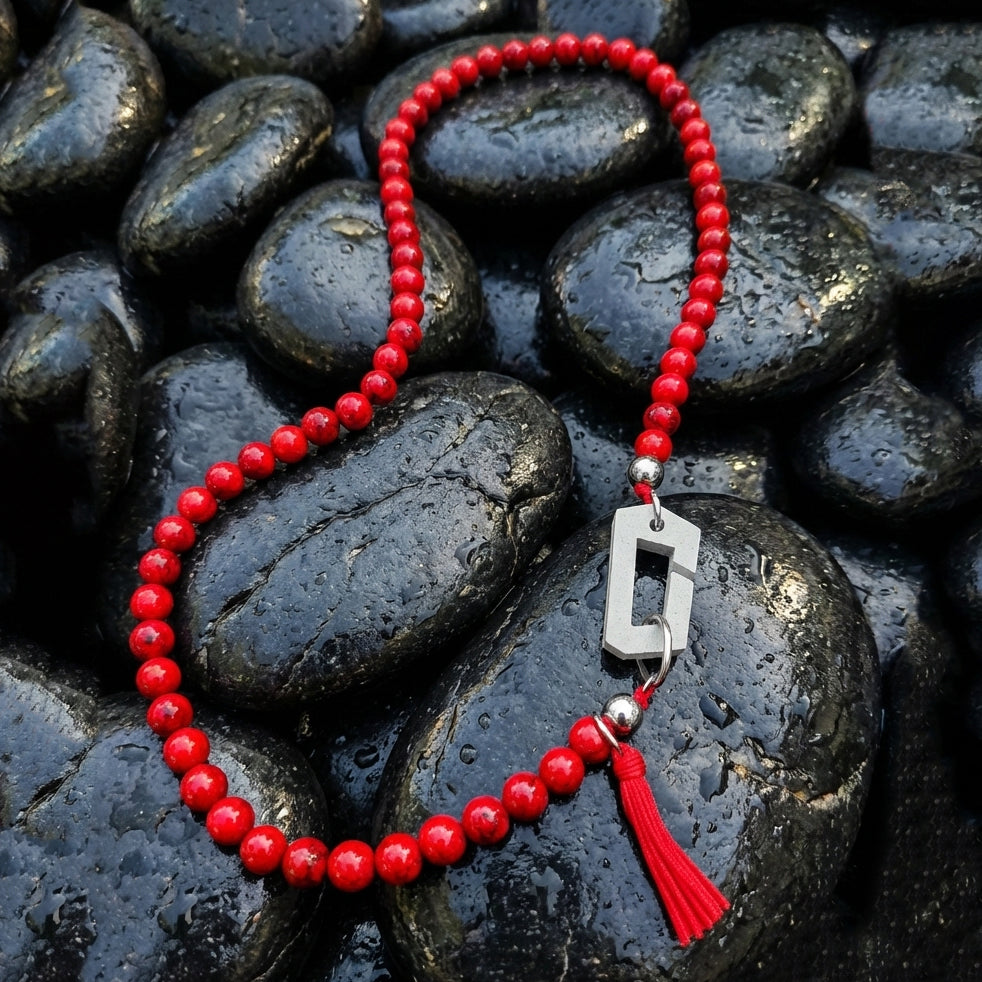 ARS COLLAR CALCITA ROJA CON GANCHO DE CONCRETO