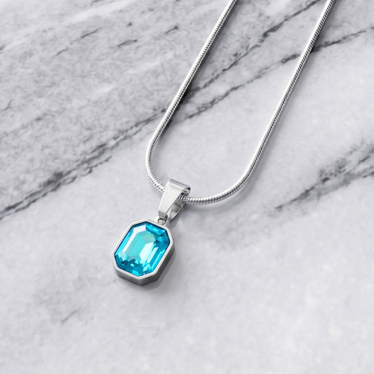 SQUARE STEEL BLUE CRYSTAL