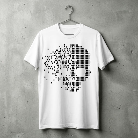 SQUARES SKULL WHITE TEE
