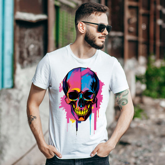 PAINT SKULL WHITE TEE