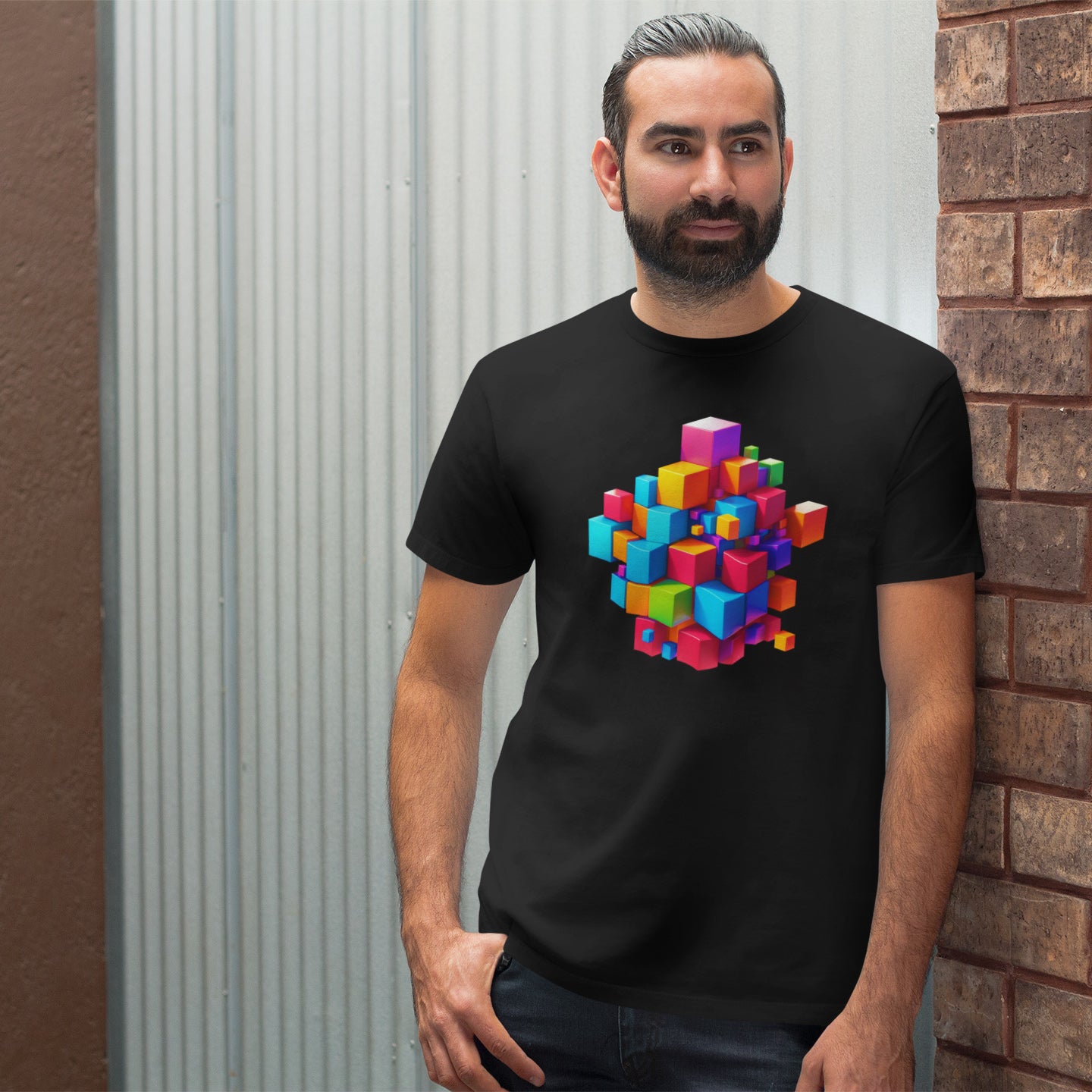 3D CUBES COLOR TEE