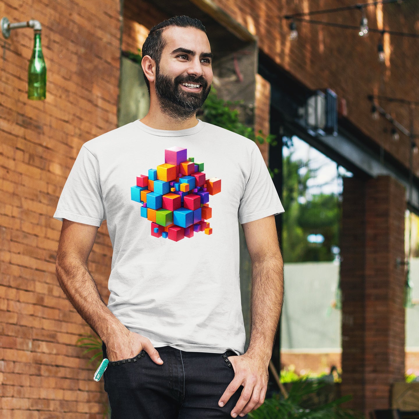 3D CUBES COLOR TEE