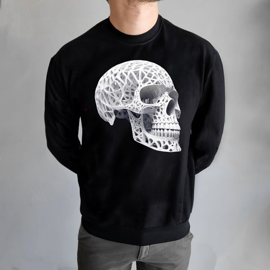 GEOMETRIC SKULL BLACK HOODIE