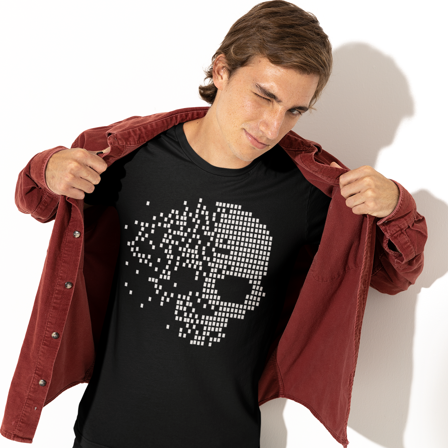 SQUARES SKULL BLACK TEE