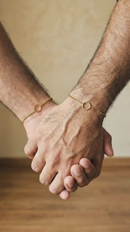 GOLDEN LOVERS, SET PULSERAS CON ARO SIMBOLO DE ETERNIDAD