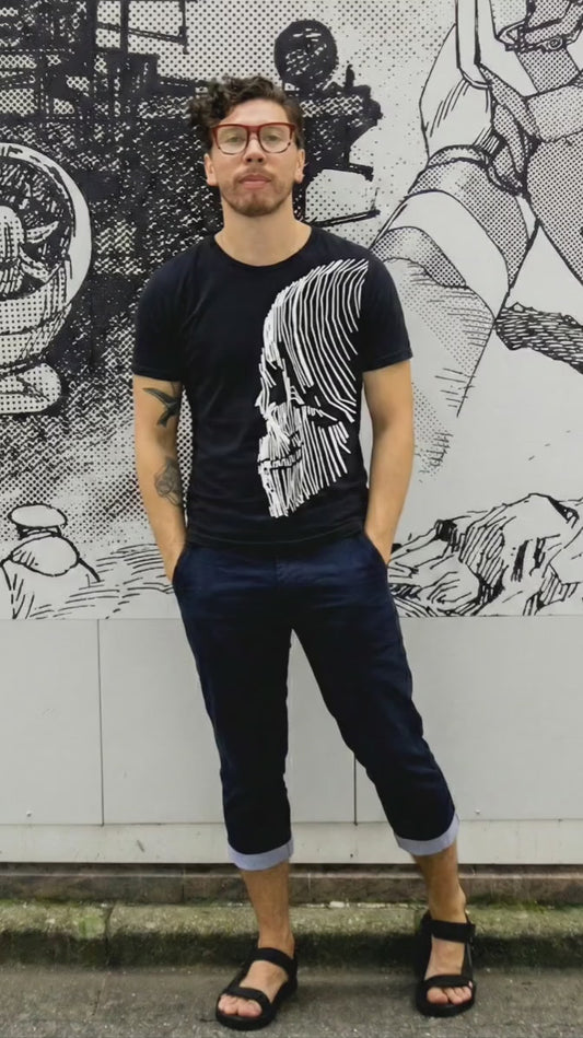 BIG LINES SKULL BLACK TEE