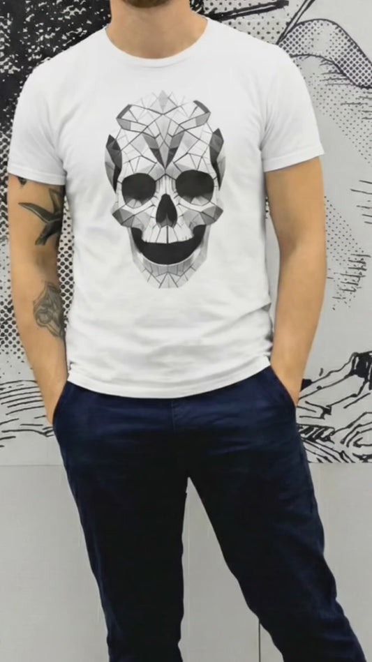MOSAIC SKULL WHITE TEE