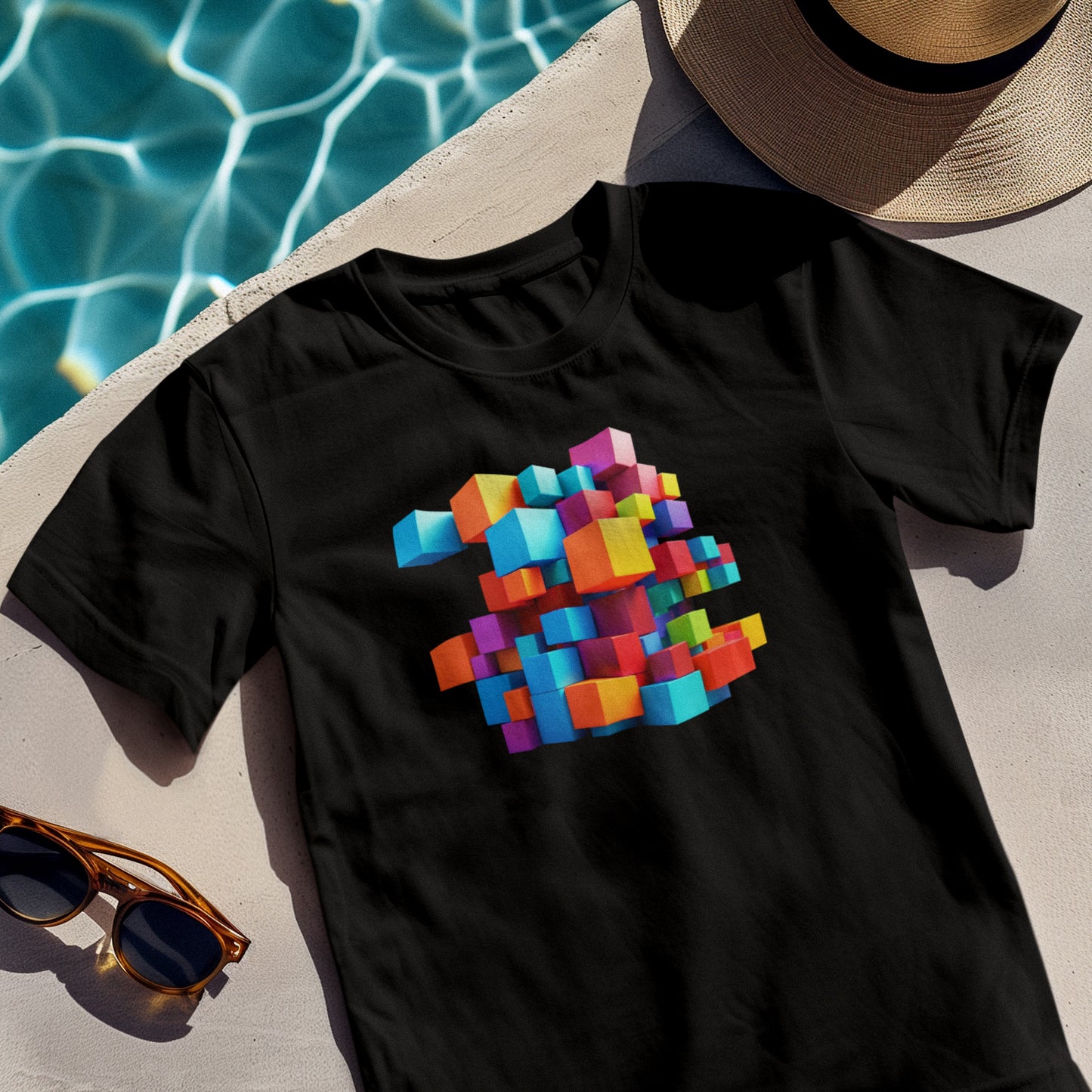 3D CUBES COLOR TEE