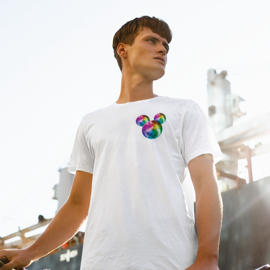 RAINBOW SHINY MICKEY TEE