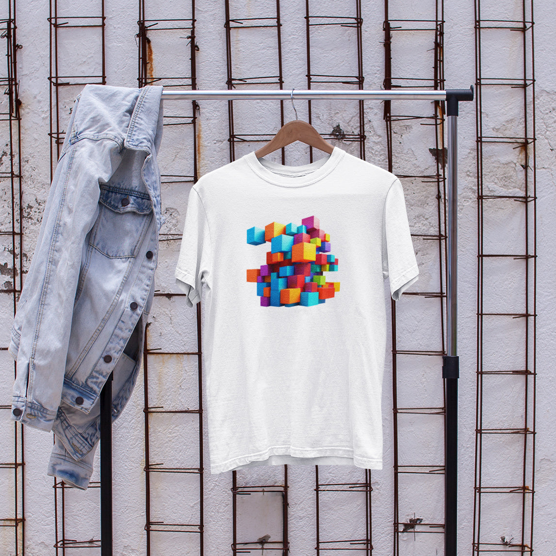 3D CUBES COLOR TEE