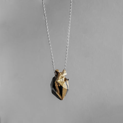 GOLDEN DARK HEART NECKLACE