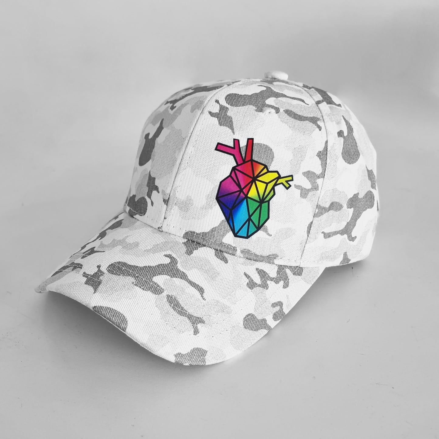 HAPPY HEART WHITE CAMO CAP